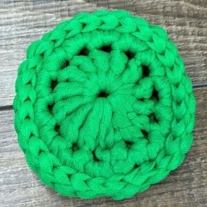 Kitchen Dish Scrubbie Green Tulle Double Layered Handcrafted Crochet Handmade
